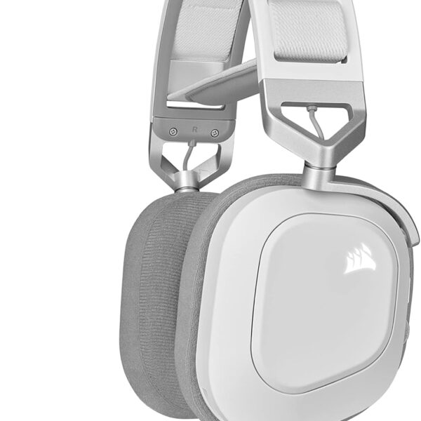 CORSAIR HS80 RGB WIRELESS Multiplatform Gaming Headset - Dolby Atmos - Lightweight Comfort Design - Broadcast Quality Microphone - iCUE Compatible - PC, Mac, PS5, PS4 - White