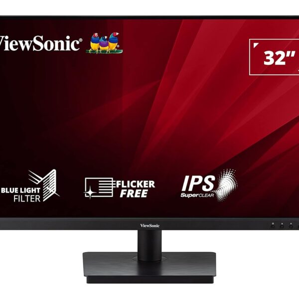 ViewSonic (from USA) 81.28Cm (32") FHD Monitor with Speakers IPS FreeSync Monitor 75Hz Refresh Rate,3-Side Borderless, Dual Speaker,HDMI, Wall Mount, Eye-Care, Flicker Free, sRGB -104%- VA3209-MH