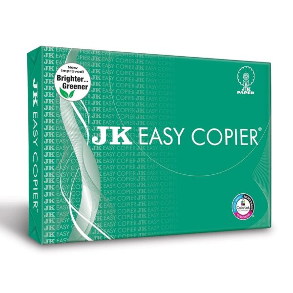 JK Easy Copier Paper | A4 Size | 70 GSM | 500 Sheets | White Paper, 1 Ream | For Laserjet & Inkjet Printer | Fast Drying | Both Side Print | Eco Friendly | ColorLok (Pack of 1) | One Ream