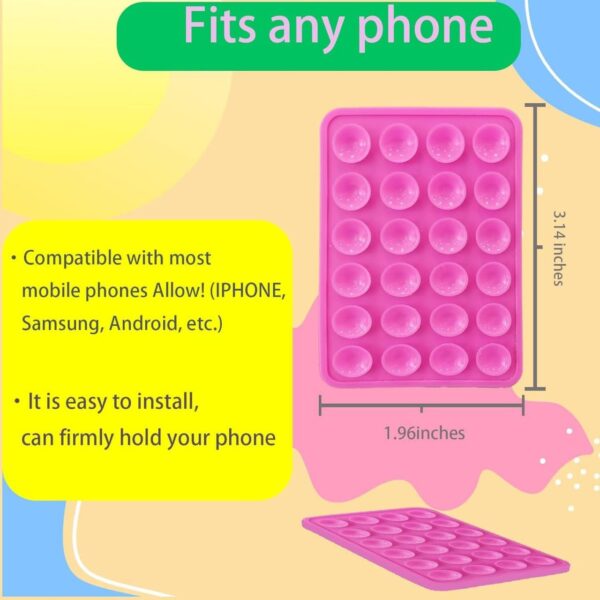 6 PCS Suction Phone Case | Phone Suction Sticker | Silicone Suction Phone Case for Hands-Free Mobile Accessory Holder Grip | Video Phone Accessory Compatible Mirror | Shower (6 Colors) Multicolor