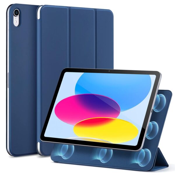 ESR for iPad A16 11th/10th Generation Cover (2025/2022, 10.9 inch), Convenient Magnetic Case, Two-Way Trifold Stand, Lightweight Protection, Auto Sleep/Wake, Silky-Smooth, Rebound Series, Navy Blue