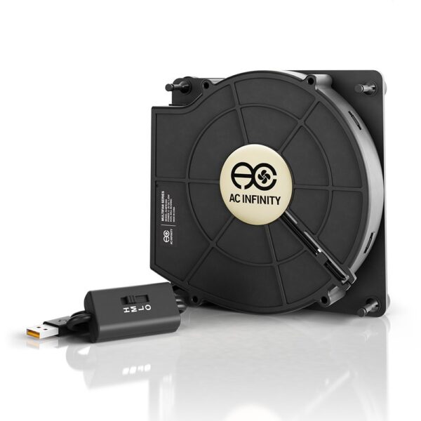 AC Infinity MULTIFAN S2, Quiet 120mm USB Blower Fan with Speed Control, for Receiver DVR Xbox Modem AV Cabinet Cooling