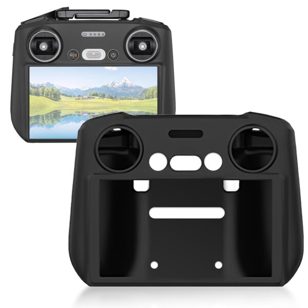 CoolShef Silicone Protective Case for DJI RC 2 – Non-Slip Skin Cover for DJI Air 3 & Mini 4 Pro Remote Controller, Durable Sleeve, Drone Accessories (Black)