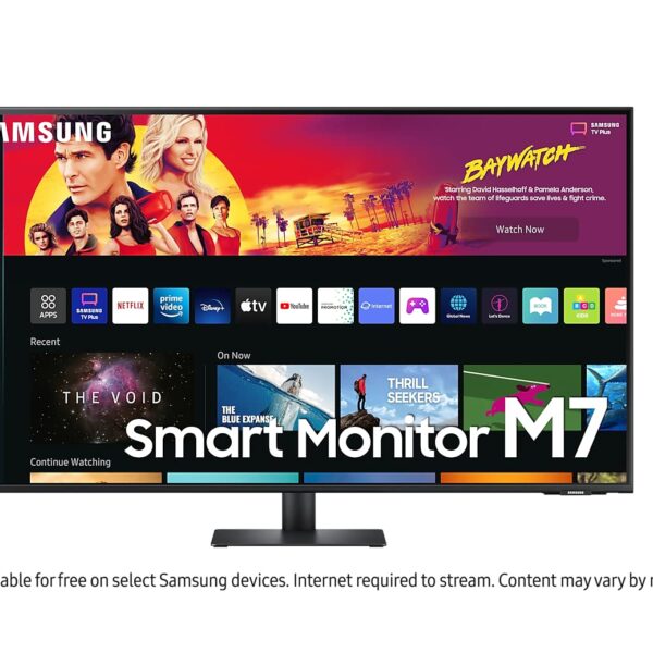 Samsung 107.90 Cm (43 Inch) H 4K Smart Monitor With Netflix, Youtube, Prime Video And Apple Tv Streaming (Ls43Bm702Uwxxl, Black), LCD