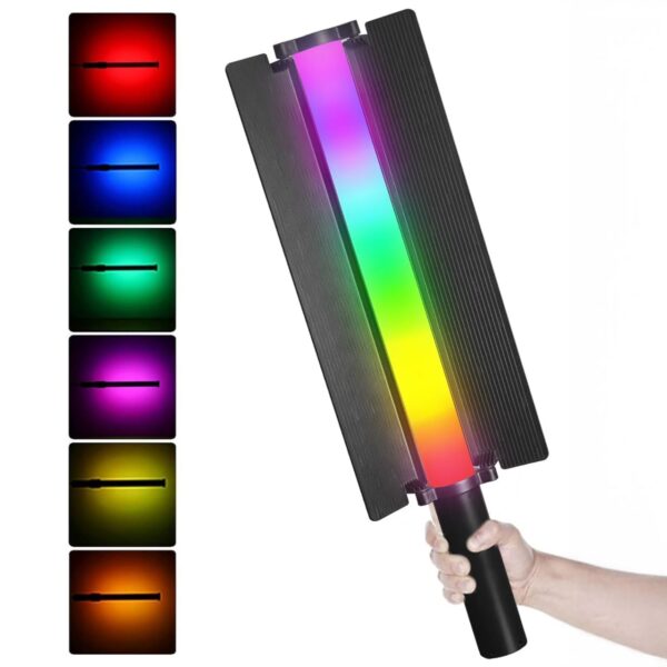 HIFFIN (HF-600 RGB) Portable Light Wand Handheld RGB LED Stick Light for Photography, 2500K-9900K Adjustable, 24 Fx Light Effect, Power 24W, Barndoor, 5200mah in Built Battery
