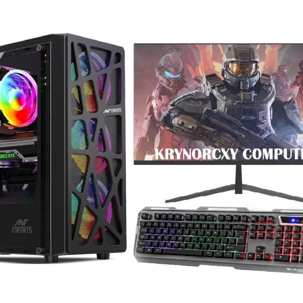KRYNORCXY Gaming Computer Desktop Pc Core i7-860/16GB Ram/GT 730 4GB Dedicated Graphics Card/22 inch Led Monitor/RGB Keyboard Mouse/RGB Cabinet/Windows 10 Pro/WiFi Ready to Play (256GB SSD/1TB HDD)