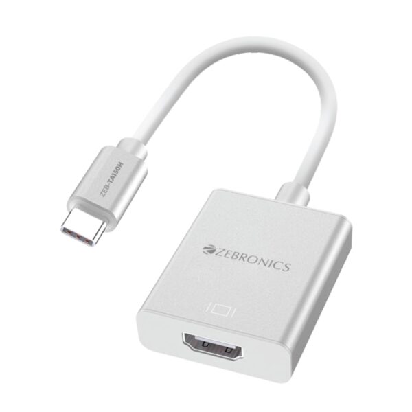 ZEBRONICS TA150H Type C to HDMI Converter, HDMI 4K, 15cm Cable, Compatible with MacBook | Samsung DeX | Windows Laptop, Elegant Matte Aluminium Design