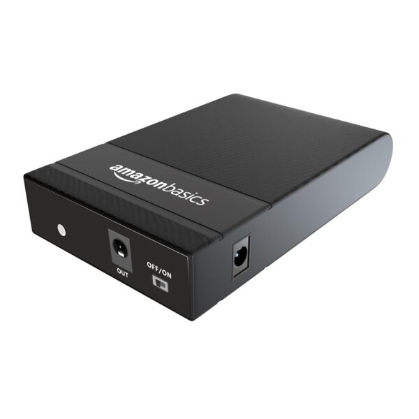 amazon basics UPS for WiFi Router Modem Set top Box Devices. Supports 12Vdc-2.5A Fiber Routers. Backup Upto 3 Hours, Current Surge & Deep Discharge Protection (Black)