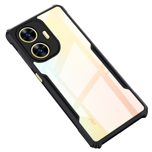 VILLA Crystal Clear Back Cover Case for Realme C55 / Narzo N55 | 360 Degree Protection | Shock Proof Design | Transparent Back Cover Case for Realme C55 / Narzo N55 (PC & TPU, Black Bumper)