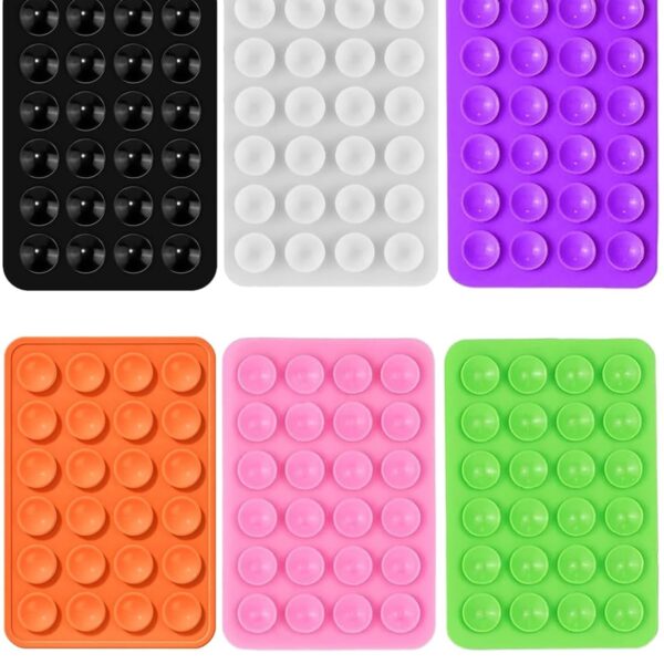 6 PCS Suction Phone Case, Phone Suction Sticker, Silicone Suction Phone Case for Hands-Free Mobile Accessory Holder Grip, Video Phone Accessory Compatible Mirror, Shower (6 Colors)