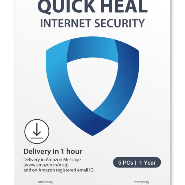 Quick Heal Internet Security Latest Version - 5 PCs, 1 Year | AI Based Device Security for Windows Pc | Internet and Banking Protection (Email Delivery in 1 Hour- No CD)