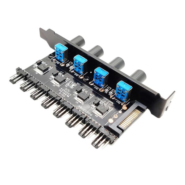 CALANDIS® 12V Computer Pc Case Cooling Fan Hub Regulator 4Pin 3Pin Speed Controller 6