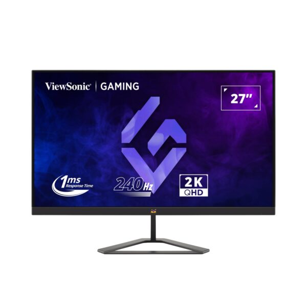 ViewSonic (USA Brand) (68.58 Cm) 27-inch 240Hz IPS QHD 2K 2560 x 1440p Gaming Monitor,1ms, HDR10, FreeSync, 137% sRGB, Tilt, Eye Care, 2 x HDMI, Display Port - VX2758A-2K-PRO-3