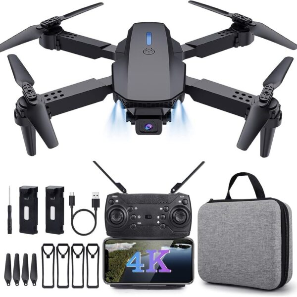 dRoNe wItH hD DuAl cAmErA BrUsHlEsS MoToR, oNe cLiCk tAkEoFf/lAnDiNg FlIp rOlLiNg gEsTuRe cOnTrOl wI-Fi cAmErA ReMoTe cOnTrOl -X DrOnE, 2 x BaTtErY
