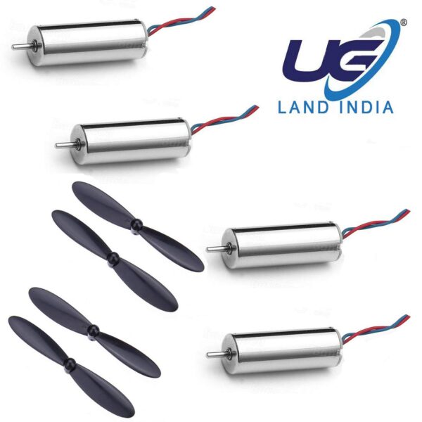 UG LAND INDIA Metal Smart Advance Coreless Motor 20X08 Mm 510000 Rpm (4 Pieces) 3.7V With (4 Propellers) 2 Cw, 2 Ccw Rotor Drone