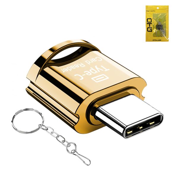 CoolShef Card Reader Type C with Keychain, Portable Micro SD Card Adapter, High-Speed Memory Transfer for TF Storage, Compact OTG Connector for Mobile, Tablet, Computer