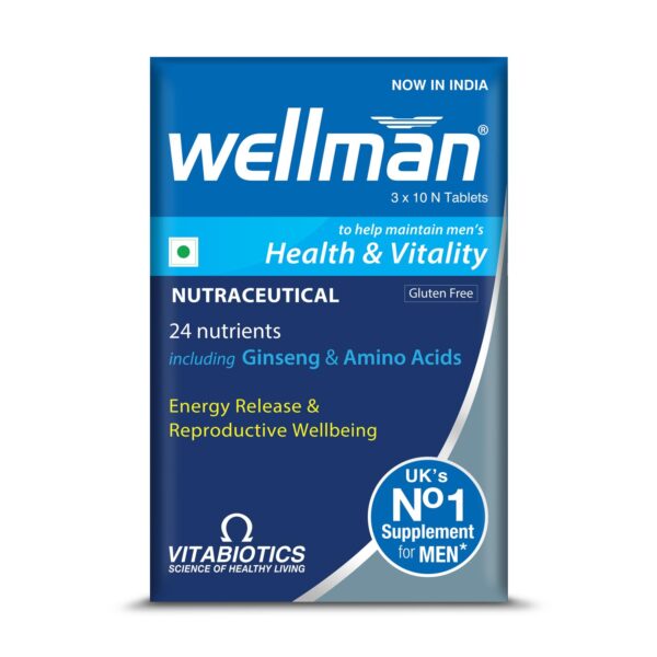 Wellman Multivitamin Tablets for Men - 21 Nutrients - Boost Immunity,Support Reproductive Health & Energy Levels - Gluten-Free,Vegetarian - 30 Tablets, 60 grams