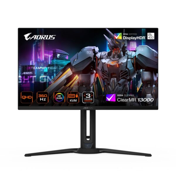 GIGABYTE AORUS FO27Q3 27 Inches (26.5") OLED, 2560 X 1440 (QHD), 360Hz, 0.03 Ms (GTG), 99% DCI-P3, Freesync Premium Pro, HDR True Black 400, KVM