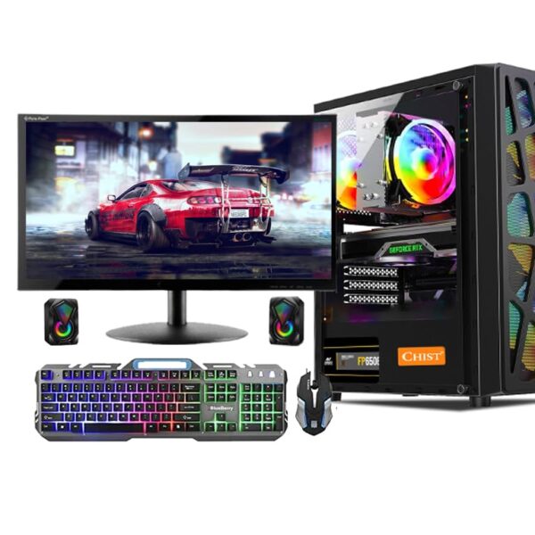 CHIST I7 Gaimng Pc Full Setup (4th gen core i7 4790/16GB Ram/ 256GB NVME SSD /1TB HDD/ 22-INCH Full HD Monitor/Keyboard Mouse/Windows 10(Trail)/WiFi-Bluetooth) (GT 730 4GB Graphic Card)