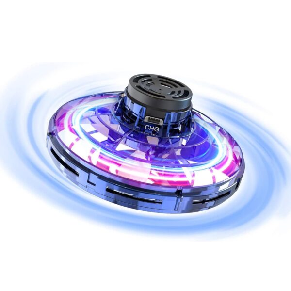 Sipzy Flying Toy, Hand Operated Drones Mini Drone Flying Ball Toys, Helicopter Toy with 360° Rotating and Luminous LED Lights for Children Adults Outdoor Fun (Blue)