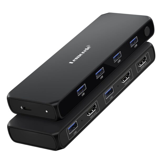 Lemorele HDMI KVM 4 way Switch, 4K@30Hz HDMI USB Switch for 1 Monitor 2 Computers, USB 3.0 KVM Switches Sharing Keyboard, Video and Mouse