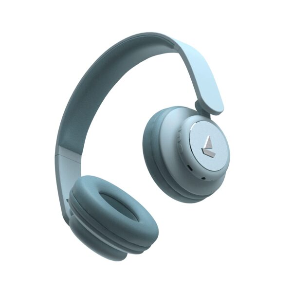 Boat Rockerz 450, 15 HRS Battery, 40mm Drivers, Padded Ear Cushions, Integrated Controls, Dual Modes, Bluetooth Headphones, Wireless Headphone with Mic (Aqua Blue)