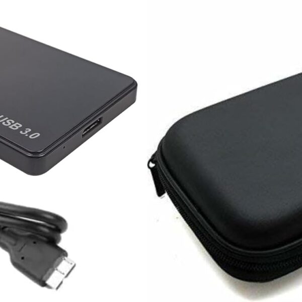 Portable External Hard Disk Drive - 500 GB USB 3.0 for PC Laptop Windows Black (500 GB) + External HARDDRIVE CASE Free