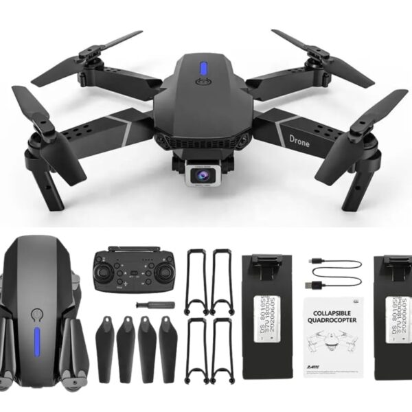 VIMOK M Power E88 Drone with 1080P Camera 2 Batteries One Key Take Off Land Altitude Hold Automatic Avoidance Obstacles 360° Flip with Aerial Photography Drone Multicolor (E88 Double Battery)