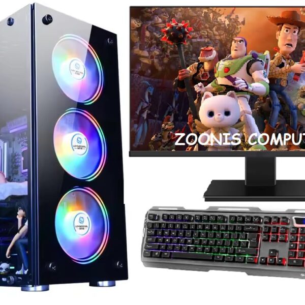 Zoonis Desktop Computer Full Setup Core i5-4370,4th Gen, Ram 16GB/ 256GB SSD/ 500GB HDD/Windows10 /WiFi/ 4gb Graphics Card/22 Inch Led Monitor/Keyboard+Mouse for Home, Gaming Pc, Office (Full Set up)