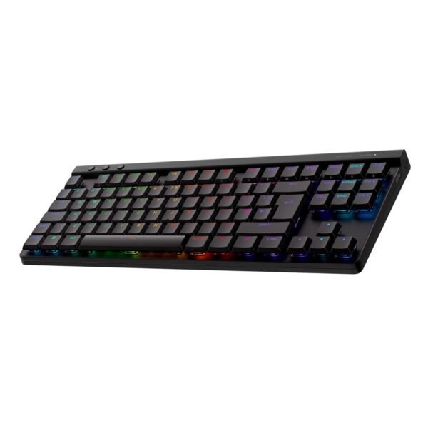 Logitech G515 Lightspeed TKL Low Profile Wireless Gaming Keyboard, LIGHTSYNC RGB, Thin Tenkeyless Design, PBT Keycaps, Linear (Red) Mechanical Switches - Black