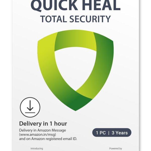 Quick Heal | Total Security | 1 User | 3 Years | AI Based Device Security for PC | Banking Protection | Parental Control|AntiFraud.AI 3 Months Subscription Included(Email Delivery in 1 Hour- No CD)