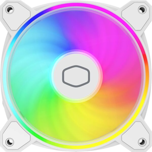 Cooler Master MasterFan MF120 Halo 2 Case Fan - 120mm White Fan | Dual Loop ARGB LED Rings | Rifle Bearing | 2050 RPM | Computer Case Fan | ARGB Lighting Controlled Via Motherboard