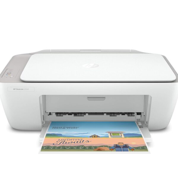 HP DeskJet 2332 All-in-One Printer, Print, Copy, Scan, Hi-Speed USB 2.0, Up to 7.5/5.5 ppm (Black/Color), 60-Sheet Input Tray, 25-Sheet Output Tray, 1000-page Duty Cycle, Color, 7WN44D