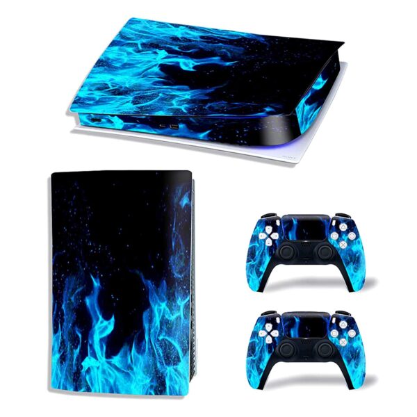 GADGETSWRAP Protective Wrap Cover Vinyl Sticker Decals for PlayStation 5 Disk Version Console and Two Dual Sense 5 Sticker Skins Black PS5 Skin