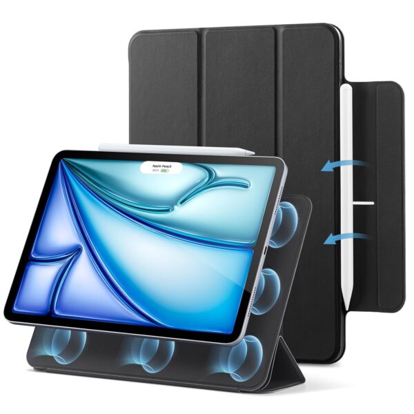 ESR for iPad Air 11 inch Case M3/M2(2025/2024), Air 7th/6th/5th/4th Gen Cover(2022/2020), Powerful Magnetic Case, Slim Trifold Stand, Supports Pencil Pro and Pencil (USB-C), Rebound Series, Black
