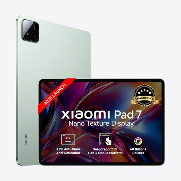 Xiaomi Pad 7 Nano Texture Display [Smartchoice] | Snapdragon 7+ Gen 3| 3.2K Display (28.44 cm /11.2") Tablet| 12GB, 256GB| Anti-Reflective| Anti-Glare| HyperOS 2| Dolby Vision Atmos |Sage Green