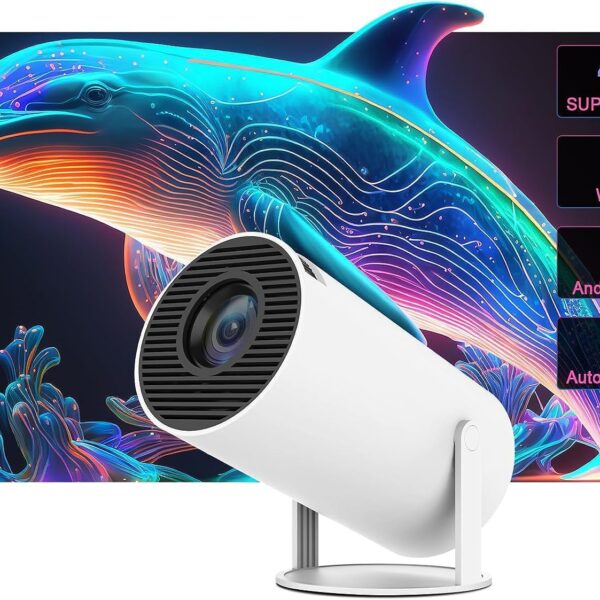 BIGASUO Divine Andriod 5G Wifi Projector Home 4K Support 1080P Smartphone Full Hd Portable Builtin Youtube Other Apps Auto Keystone 4000 Lumens 200" Screen Compatible 4K Tv Stick, Multicolor