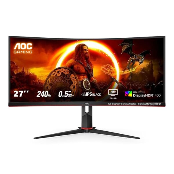 AOC 27G2Z 27" 240Hz Gaming Monitor | 0.5ms Response, FreeSync Premium, DisplayHDR 400, FHD (1920x1080), IPS, VESA Certified