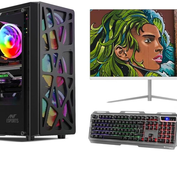 KRYNORCXY Gaming Pc Desktop Computer Full Set Core I7 3770 |16GB Ram |Windows 10| GT 4GB 730 DDR5 Graphics Card with 22inches led Monitor RGB Keyboard Mouse Wi-fi Ready to Play (512GB SSD/1TB HDD)