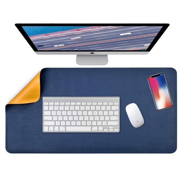 Urbanmade Large Gaming Mouse Pad - Office Desk Mat for Laptop, Keyboard, and Study Table Accessories - Extended Mousepad in Blue Yellow