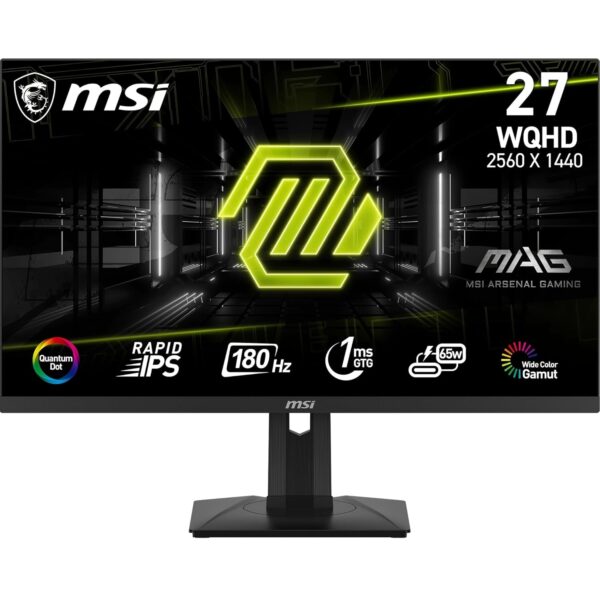 MSI MAG 274QRF QD E2 27 Inch 2K WQHD Gaming Monitor - 2560 x 1440 Rapid IPS Quantum Dot Panel, 180 Hz / 1ms, 98% DCI-P3 Colour Gamut, DisplayHDR 400 - DP 1.4a, HDMI 2.0b, USB Type-C 65W