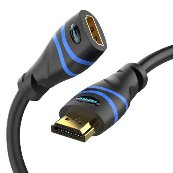 BlueRigger HDMI Cable Extension Male to Female HDMI Extender Cord 4K Compatible for TV Stick, Chromecast, Nintendo Switch Wii U, Xbox One 360, PS4 PS3, Blu Ray Player, HDTV, Laptop PC (3 FT)
