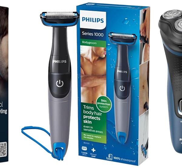 Philips Electric Shaver for Men- S1151/03 & Philips All-in-One Trimmer Men 9-in-1, MG3710/65 & PHILIPS Bg1025/15 Showerproof Battery Powered Body Groomer