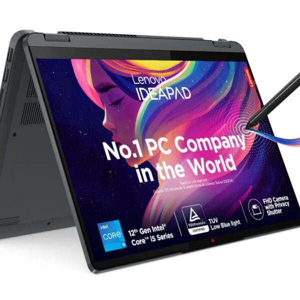 Lenovo Smartchoice IdeaPad Flex 5 12th Gen Intel Core i5-1235U 14"(35.56cm) WUXGA IPS 2-in-1 Laptop (16GB/512GB SSD/Win 11/Office 21/Backlit KB/Fingerprint/FHD Camera/Alexa/Grey/1.5Kg), 82R700JJIN