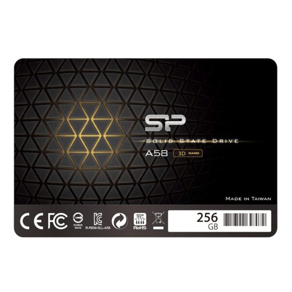 SP Silicon Power Ace A58 256GB 2.5 Inch SATA III SSD, 3D NAND with SLC Cache, Up to 500MB/s, Internal Solid State Drive for Desktop Laptop Computer