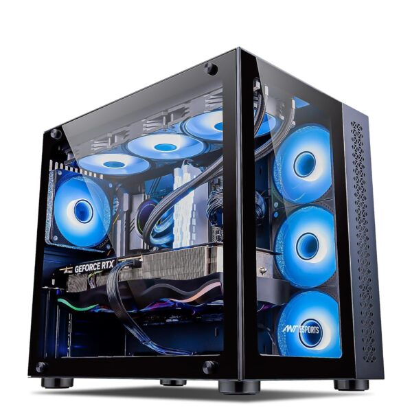 Assembled Gaming PC with Ryzen 7 5700G, 16GB DDR4 RAM, 1TB HDD + 250GB NVMe SSD, Windows 11 Home, MS Office, 27-Inch IPS Monitor, Keyboard & Mouse, CPU Cooler, Complete Setup (Black)