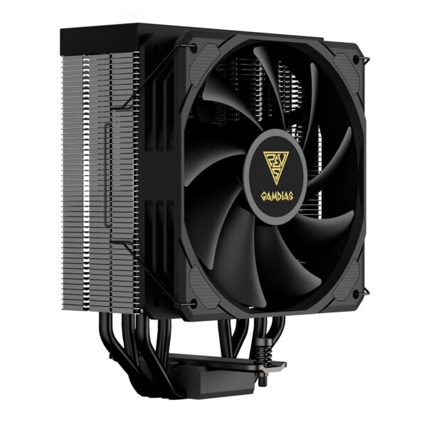 Gamdias Boreas E2 41D Black, CPU Cooler 120mm Fan, CPU Temperature Fan Speed Display | Support AMD & Intel CPU Socket AM5, AM4/ PWM Case Fans/72.94CFM Air Flow/ 4 Heat Pipes