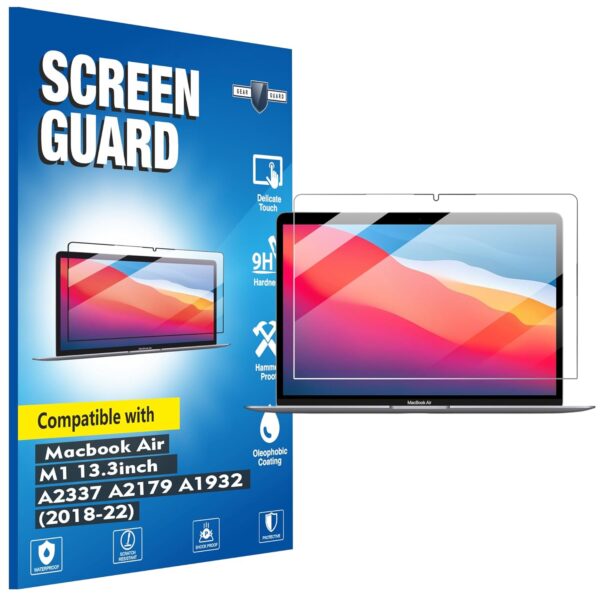 RGY Screen Guard For Macbook Air 13.3-Inch | M1 Chip A2337/A2179/A1932 (2021-2018) Laptop Protection Film - Clear