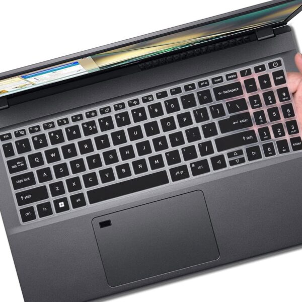 RAYA Silicone Keyboard Cover for Acer Nitro V (ANV15-41 / ANV15-51) Acer Aspire 5 (A515-57G / A515-58GM) Acer Aspire 7 (A715-51G / A715-76G) Gaming Laptops (Black)