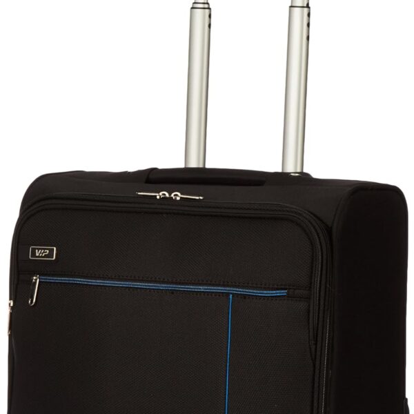 VIP Alfa 44Cm Polyester 2W Black Business Overnighter Trolley Bag with Spinner Wheels, Extra Small